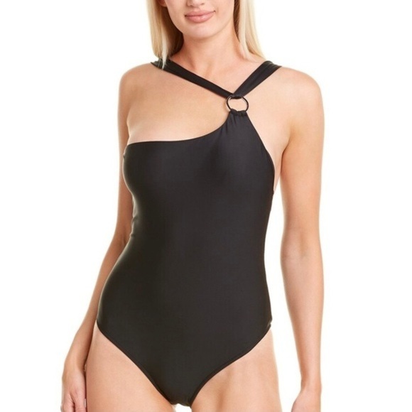 Venus Sports Illustrated Black Asymmetrical Ring One Piece Suit - Large - Picture 1 of 7